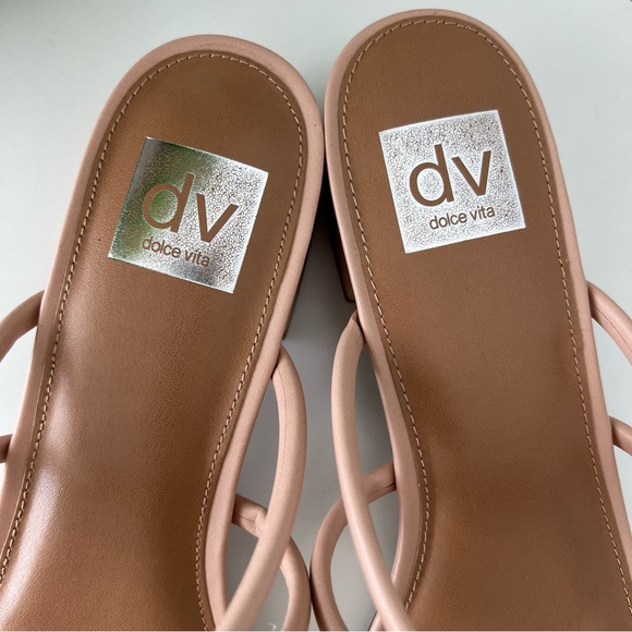 DV Dolce Vita Wisteria Double Knotted Band Slide Sandals Nude - Picture 5 of 10